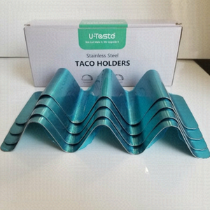 Taco Holders Stainless Steel U-Taste Soft Hard Taco Shell Rack Set of 4